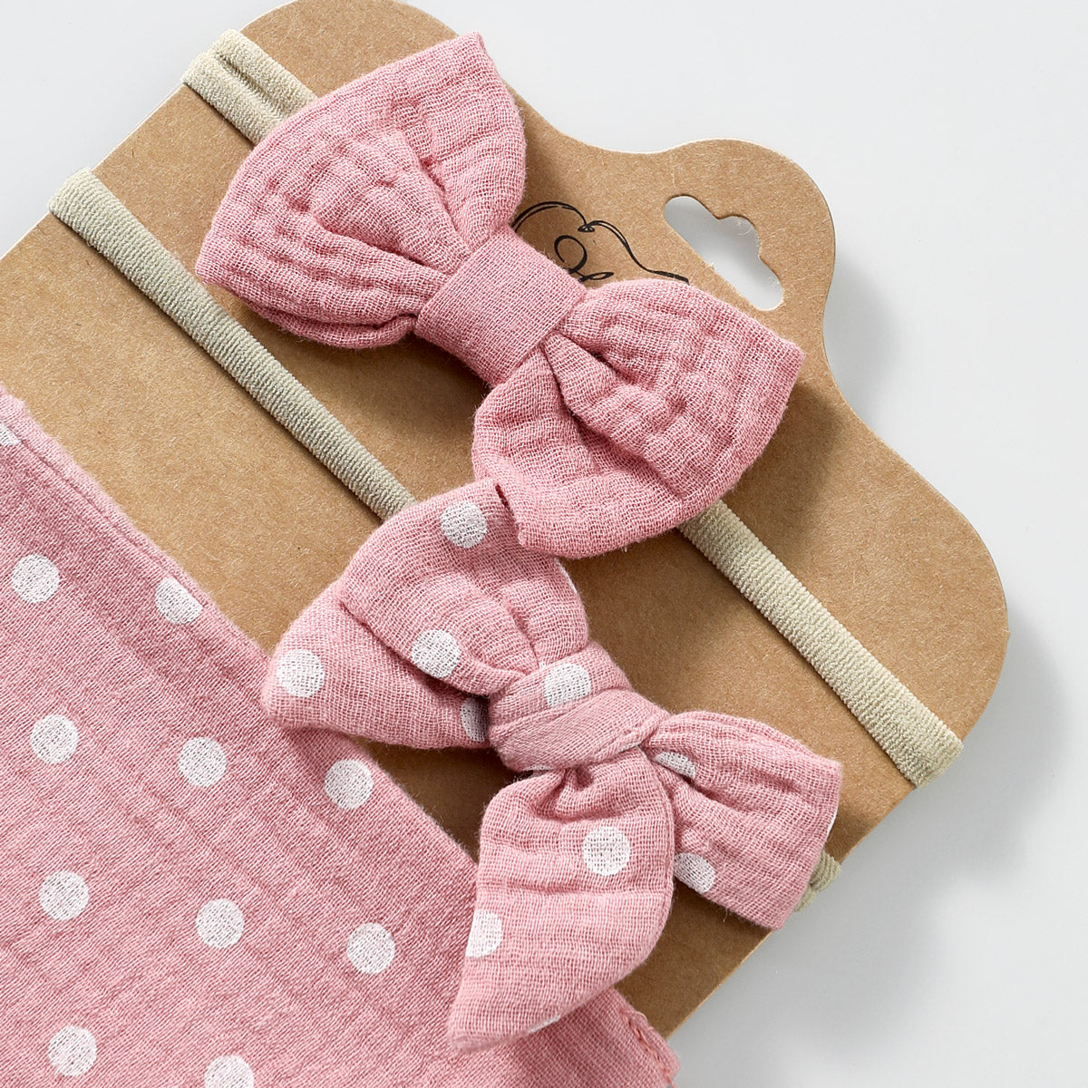 Linen Cotton Baby Bib & Headband Set