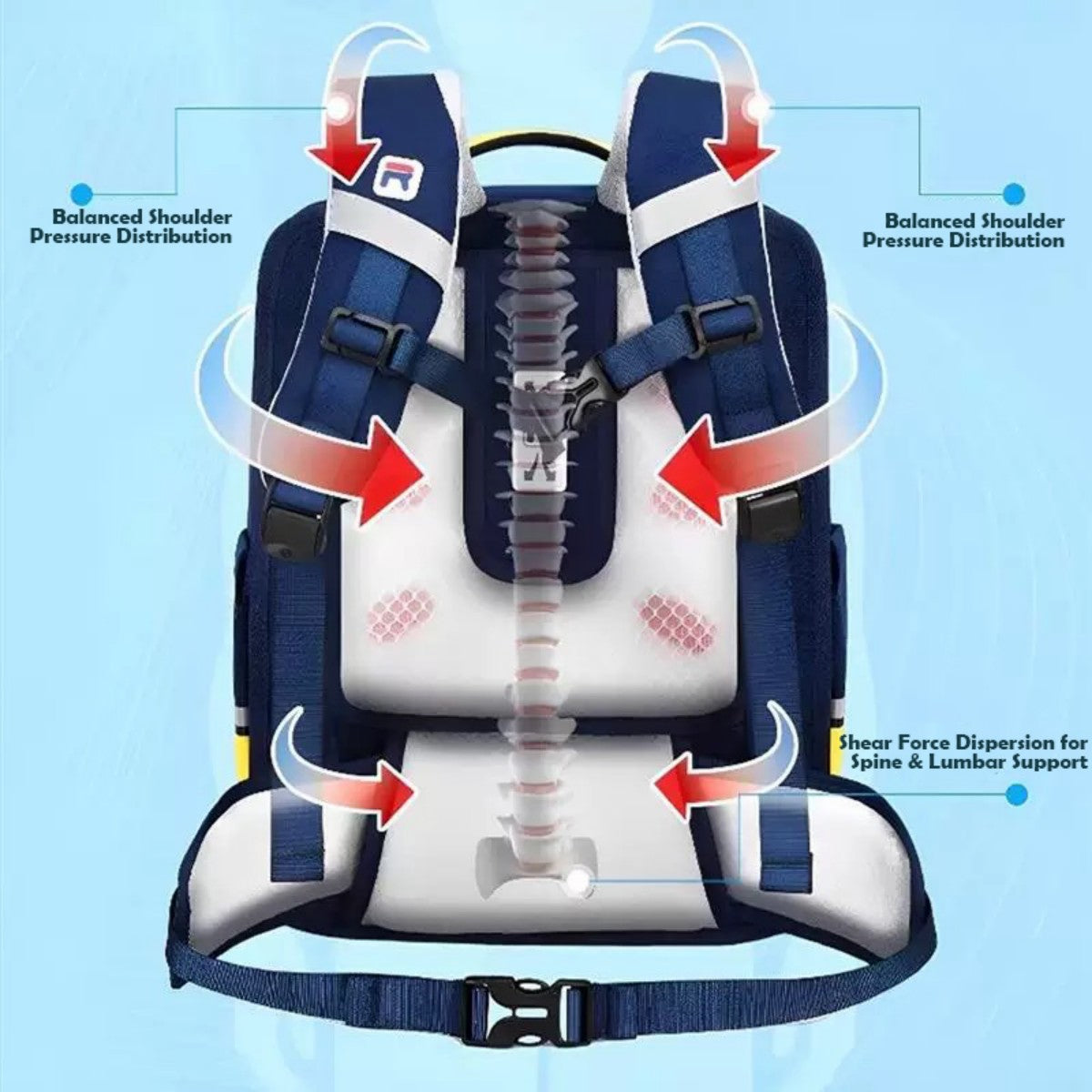 حقيبة ظهر للطلاب ذات سعة كبيرة لحماية الظهر
