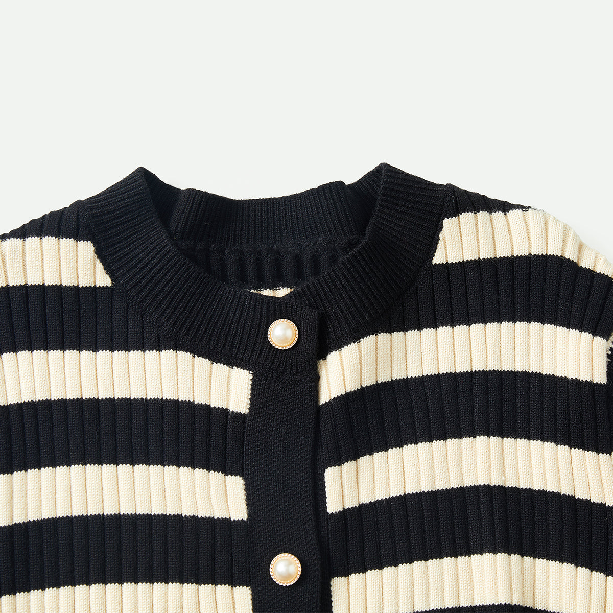 5-10 Years Striped Knit Cardigan