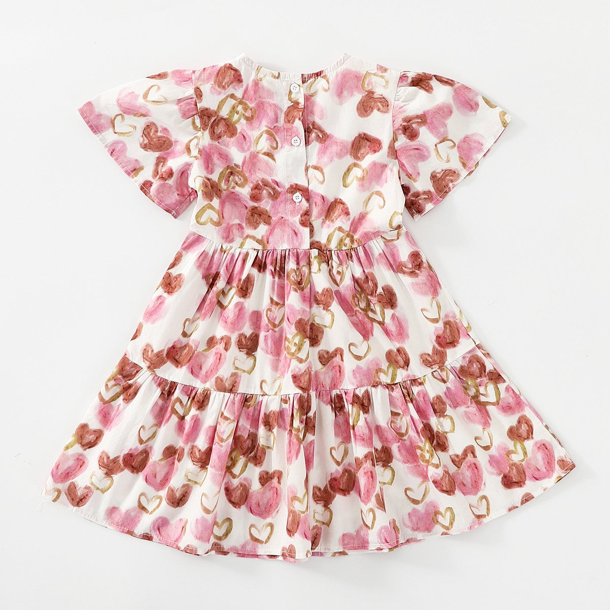 Heart Embroidered Short Sleeve Dress