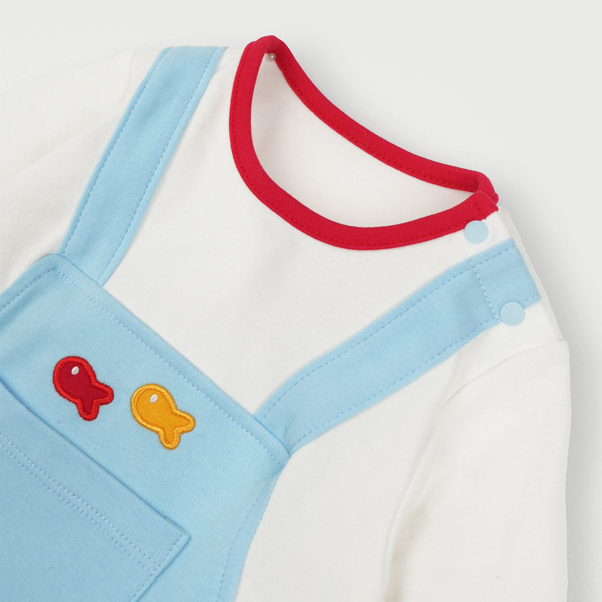 3-18 Months Cotton Faux Two-Piece Romper