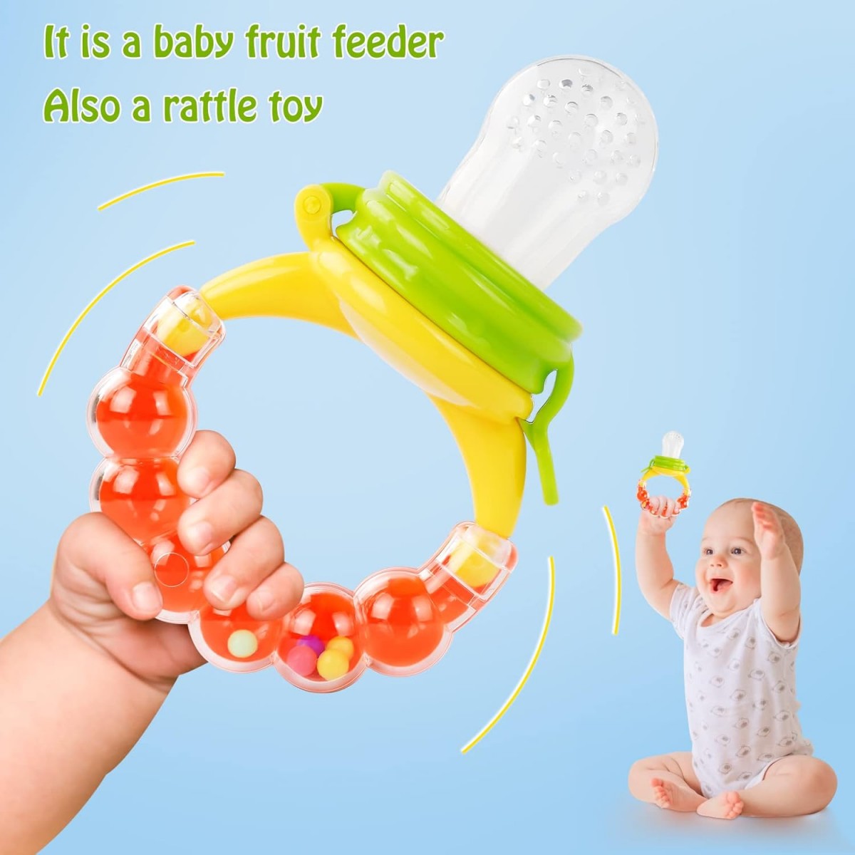 Bell Bite Bag Multi-Color Fruit Music Pacifier