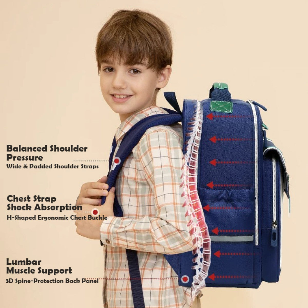 Large-Capacity Anti-Collapse Stress-Relief Backpack