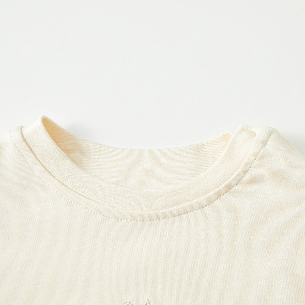 Cream Embroidered Mushroom Puff Sleeve Top | Elegant Toddler Sweatshirt (12M–4Y)