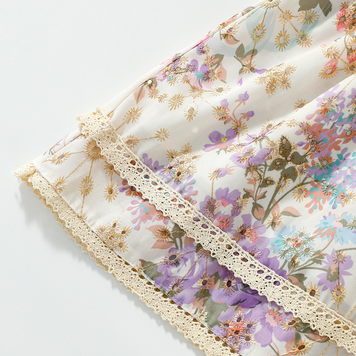 فستان بناتي مطبوع بدون أكمام