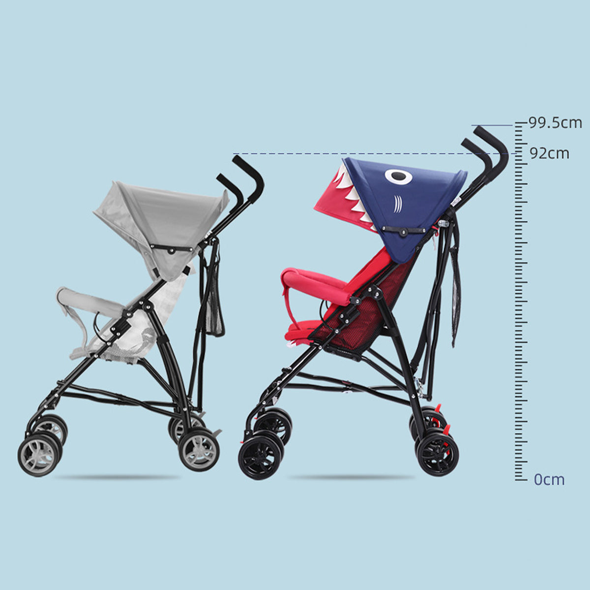 Ultra-Lightweight Foldable Child Stroller Shock-Absorbing Adjustable Positioning