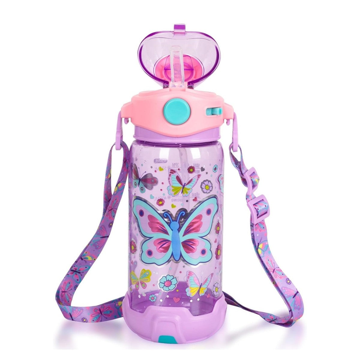 600ml Portable Student Straw Water Bottle