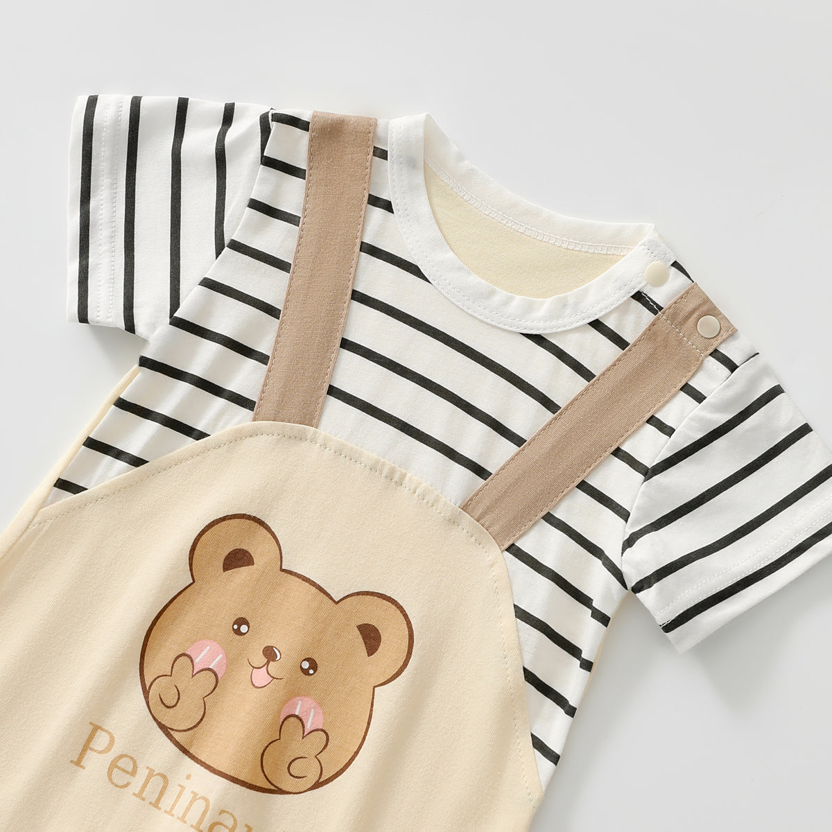 Striped two-piece romper