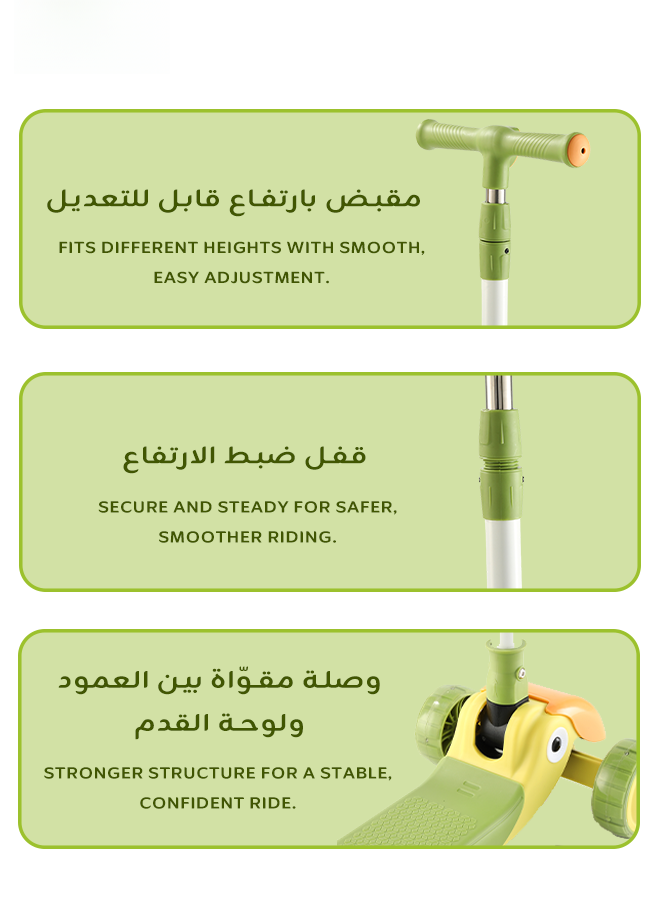 Kids Foldable 3-Wheel Scooter with LED Wheels