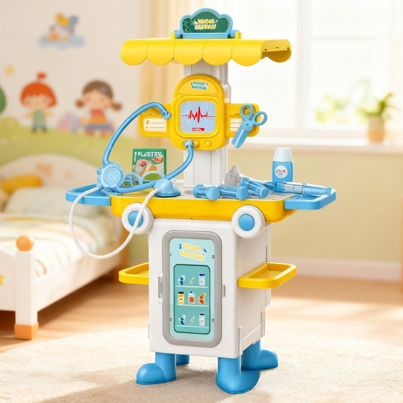 2-in-1 Ride-On School Bus Doctor Kit Toy for Toddlers