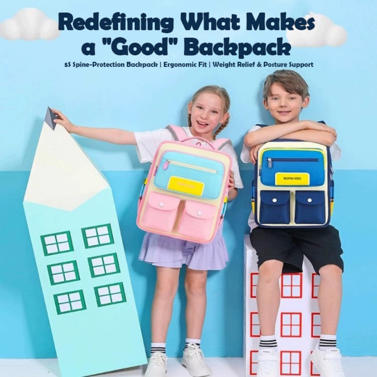 Back-Protection Large-Capacity Student Backpack