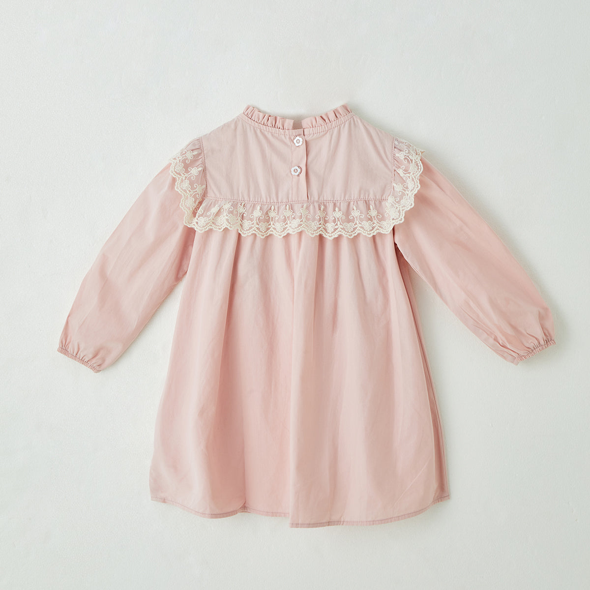 1–8 Years Stand Collar Embroidered Dress