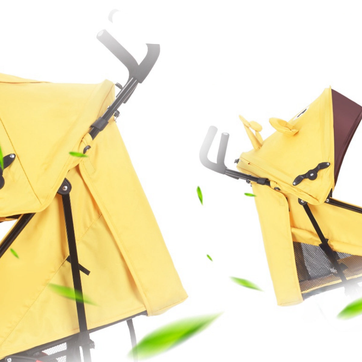 Lightweight foldable baby stroller sit and lie position simple design with shock absorption