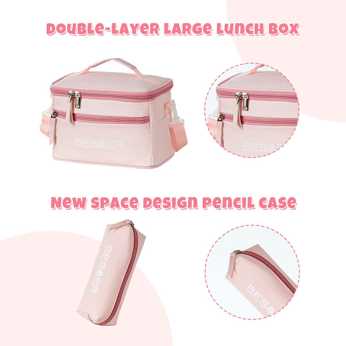 4PCS School Backpack with Lunch Bag and Pencil Case