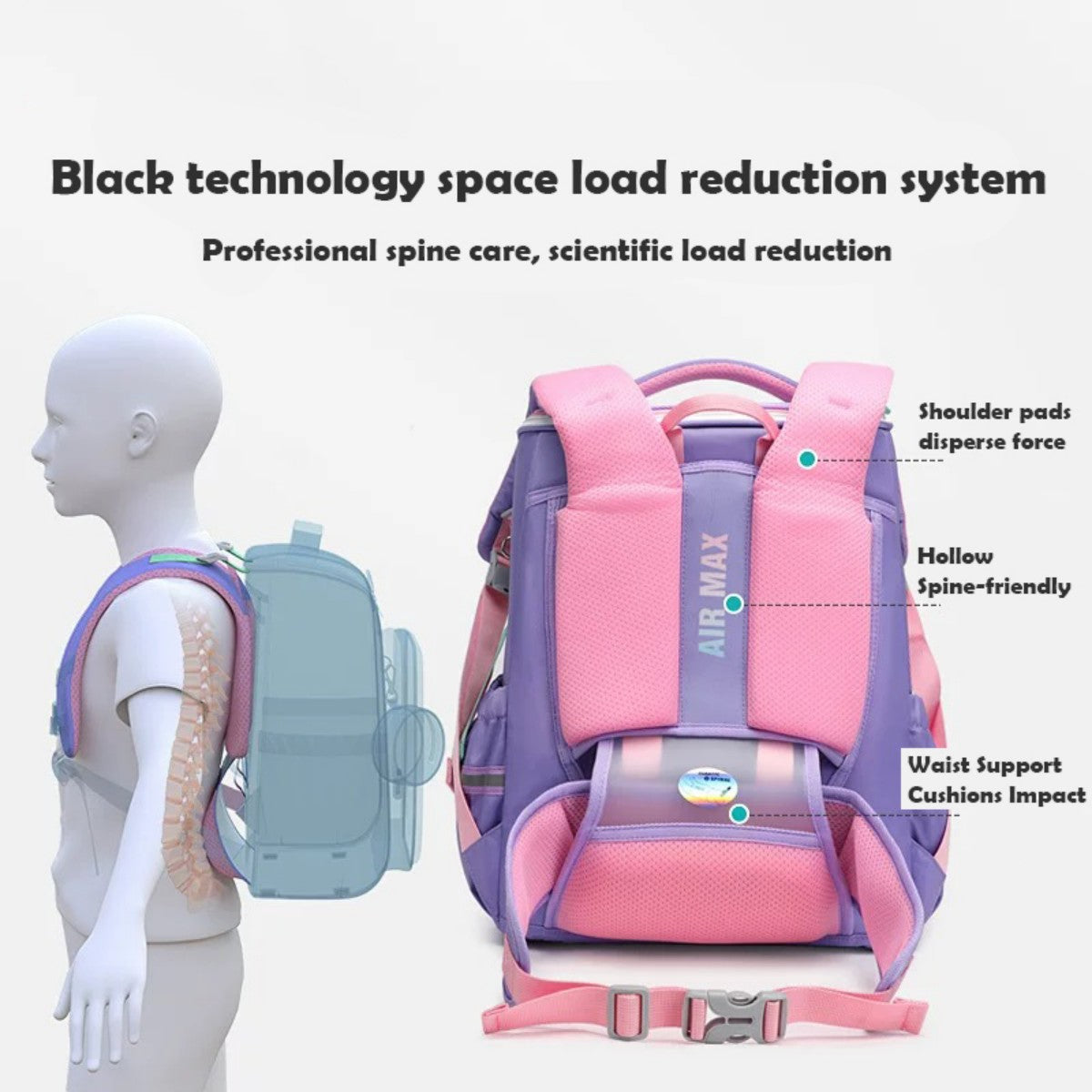 Elastic Stress-Relief Back-Protection Backpack