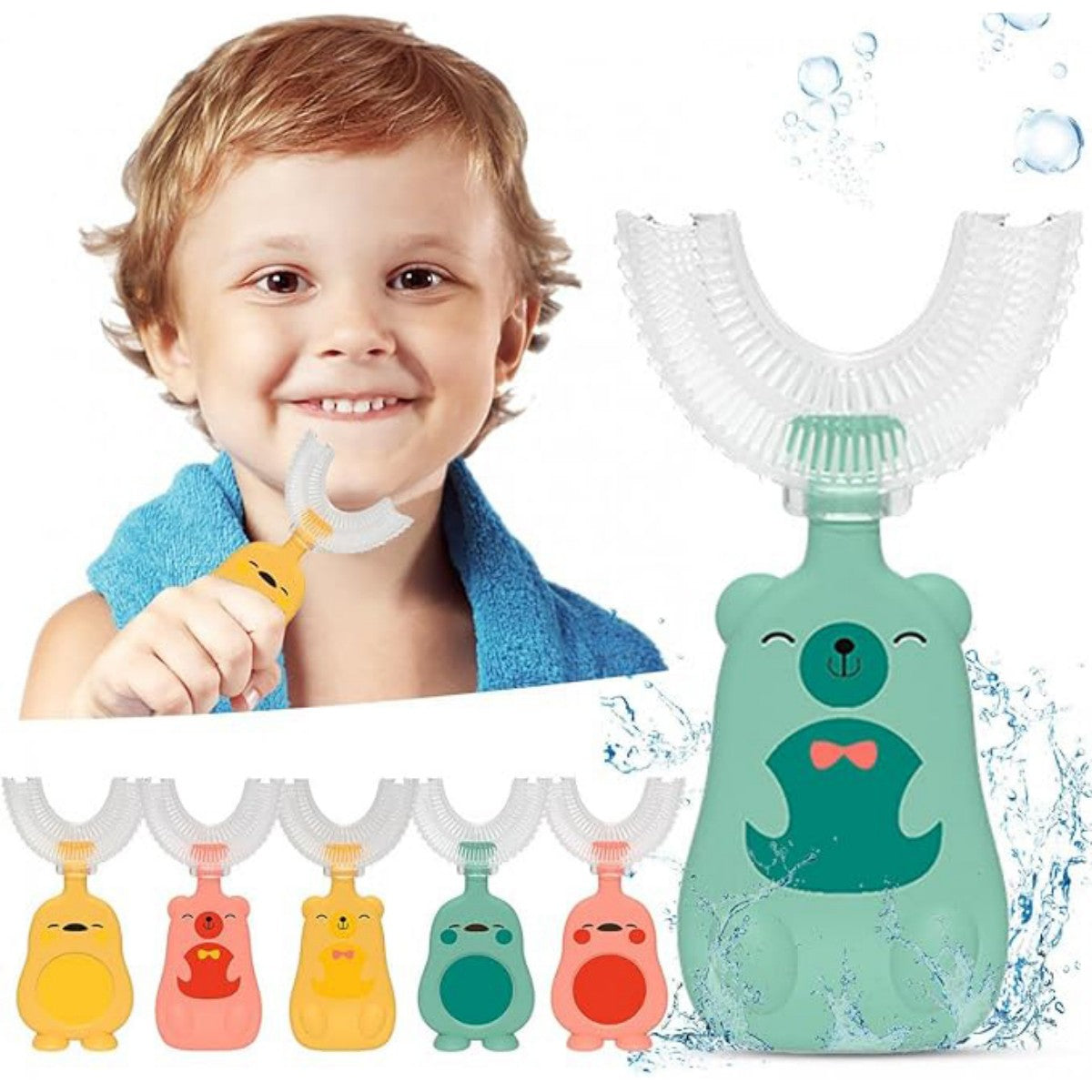 U-Shaped Kids Toothbrush with Soft Bristles