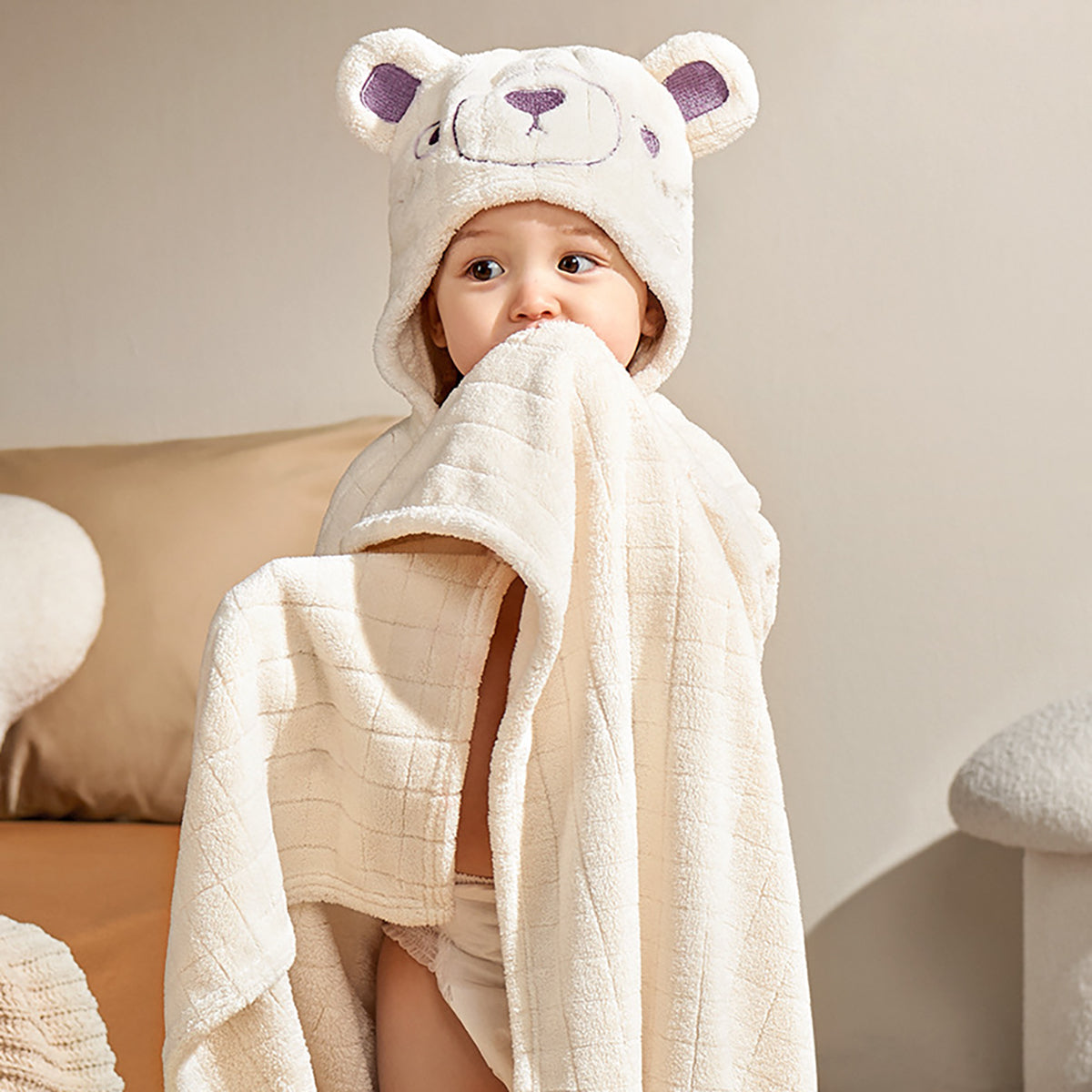 Ultra-Soft Hooded Baby Bath Towel and Blanket