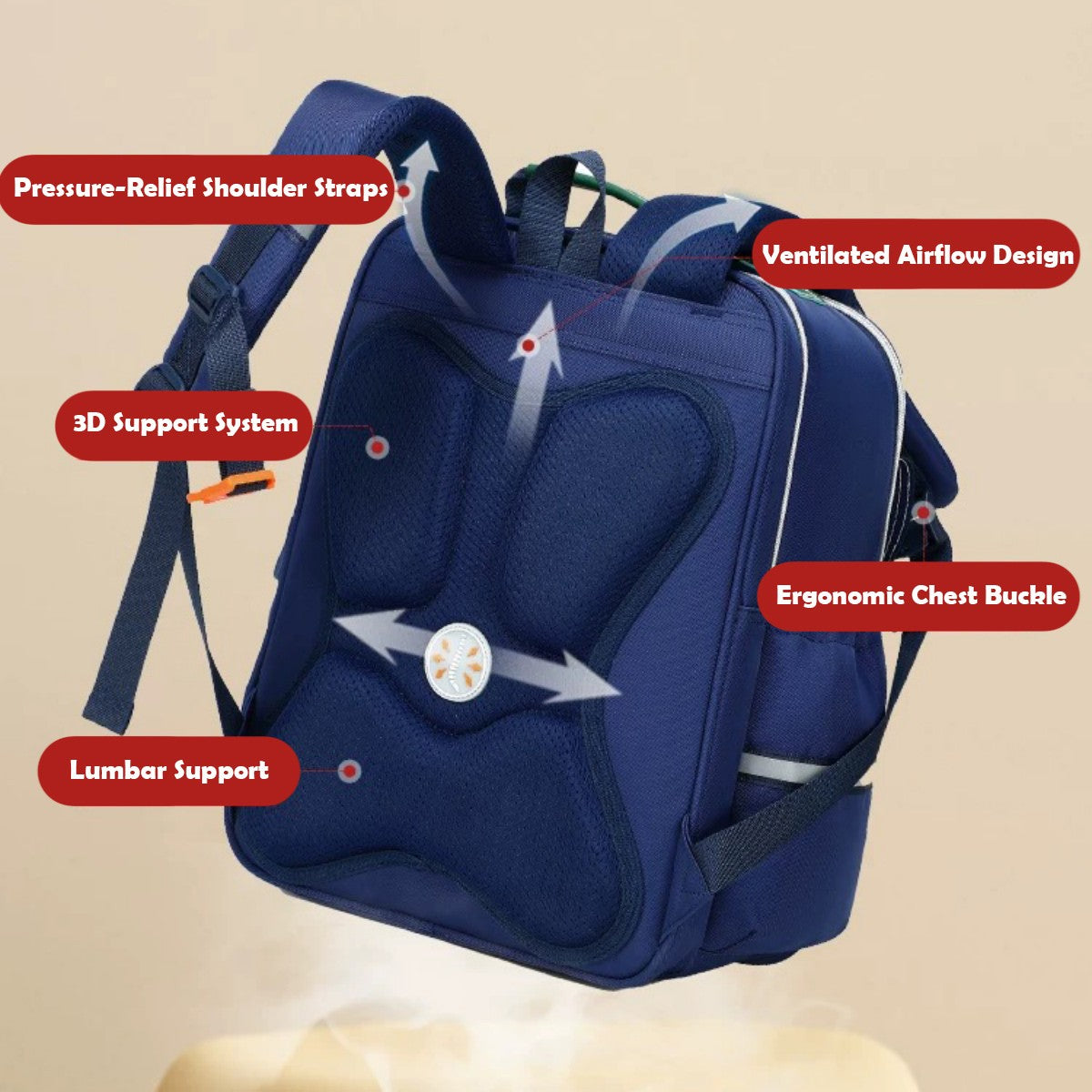 Large-Capacity Anti-Collapse Stress-Relief Backpack