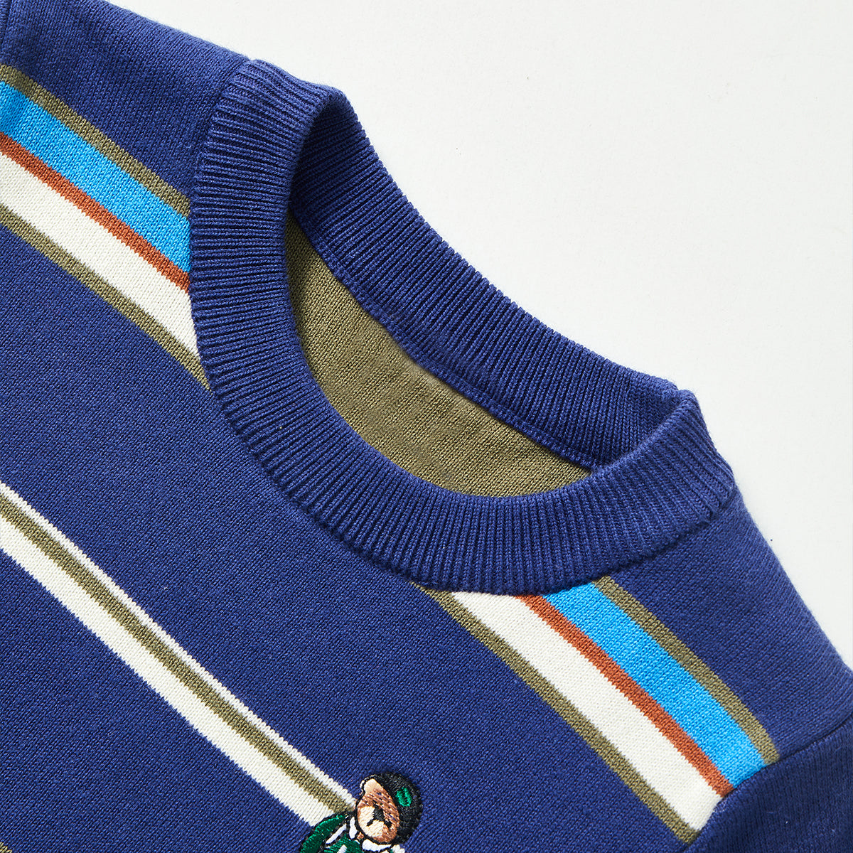 2–7 Years Striped Embroidered Sweater