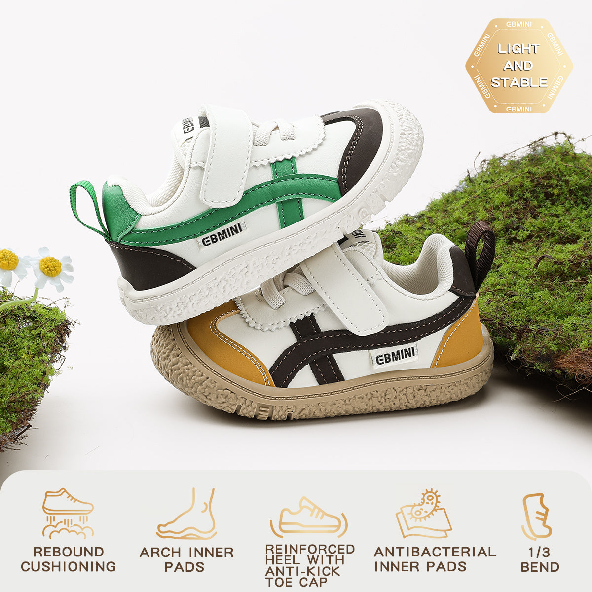 Anti collision Anti slip Velcro Soft Sole Sneakers