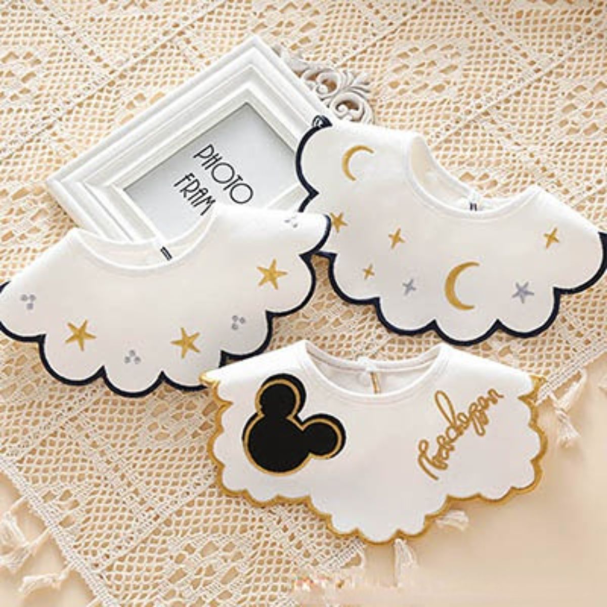 360° Rotatable Cotton Baby Bibs 3pcs