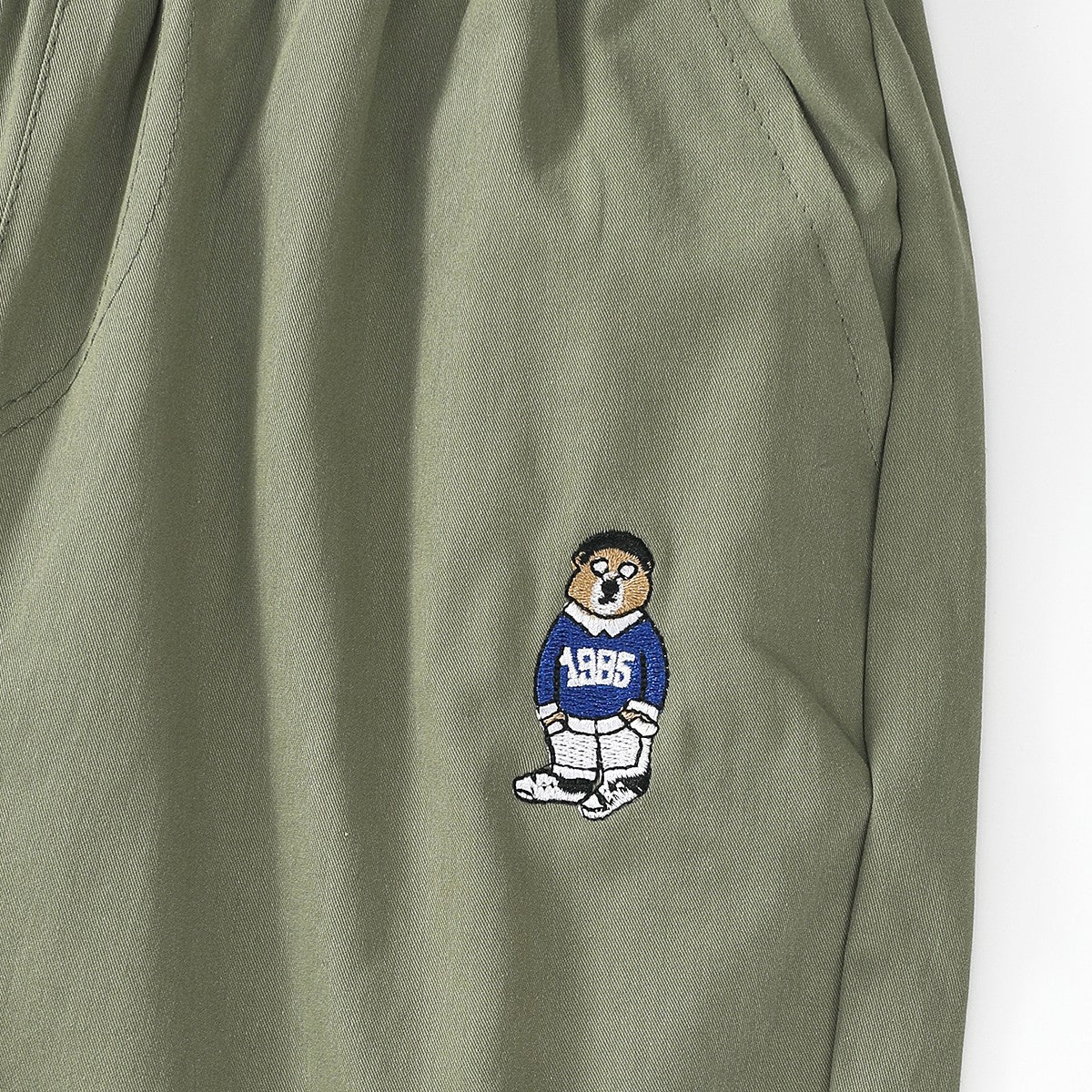 Bear Embroidery Woven Shorts