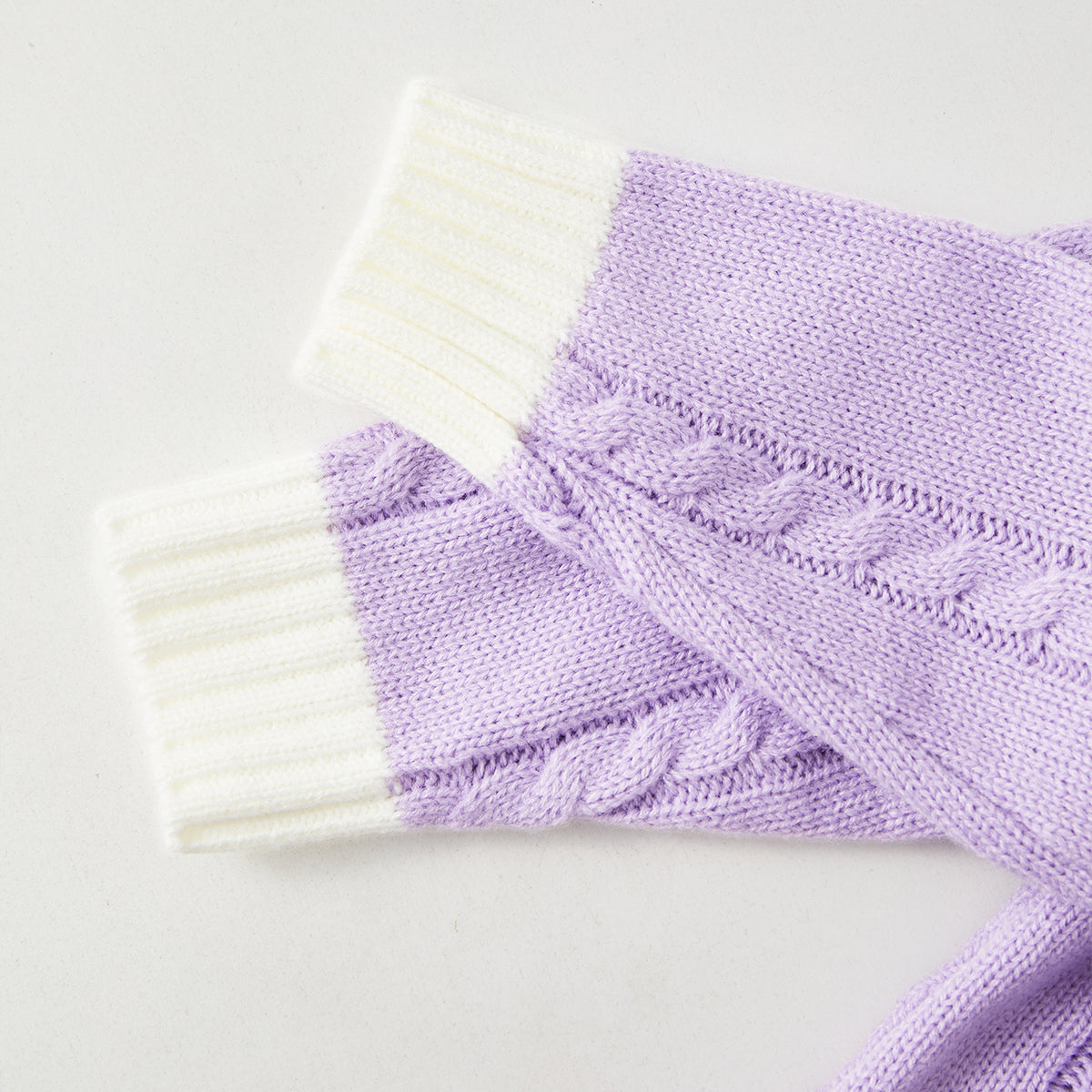 Sweet Butterfly Knitted Baby Girl Romper - Long Sleeve Ruffle Jumpsuit, Purple