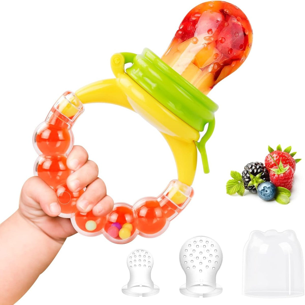 Bell Bite Bag Multi-Color Fruit Music Pacifier