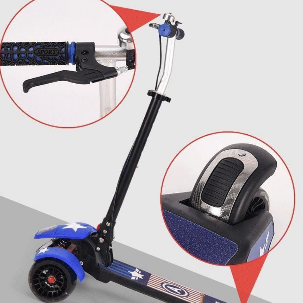 Kids Scooter with LED Lights & Music