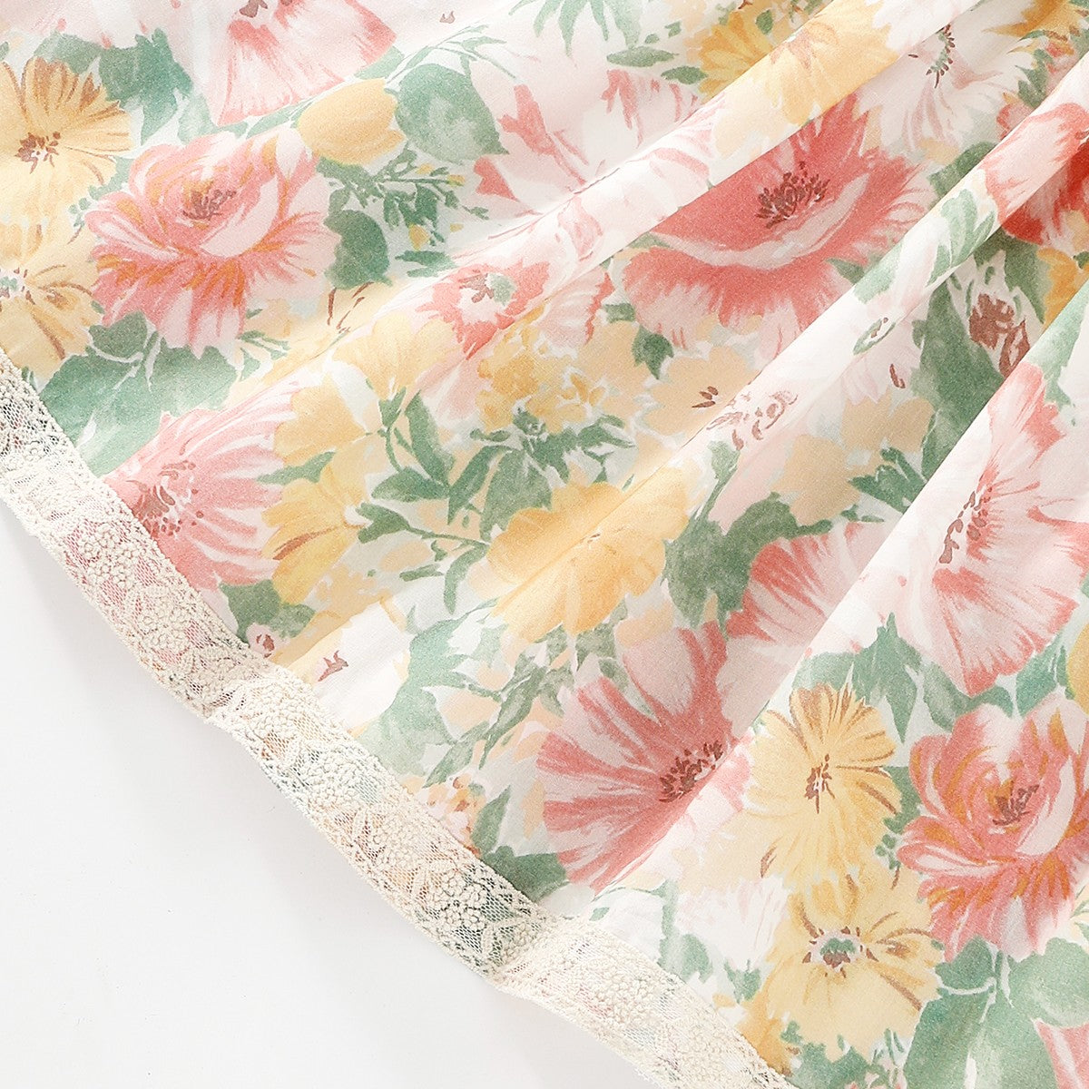 Sweet Lace Puff Sleeve Dress