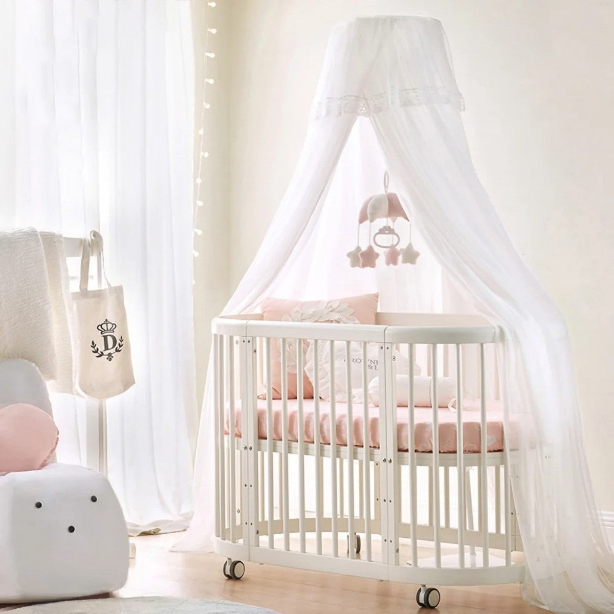 Hibobi Convertible Round Baby Cot