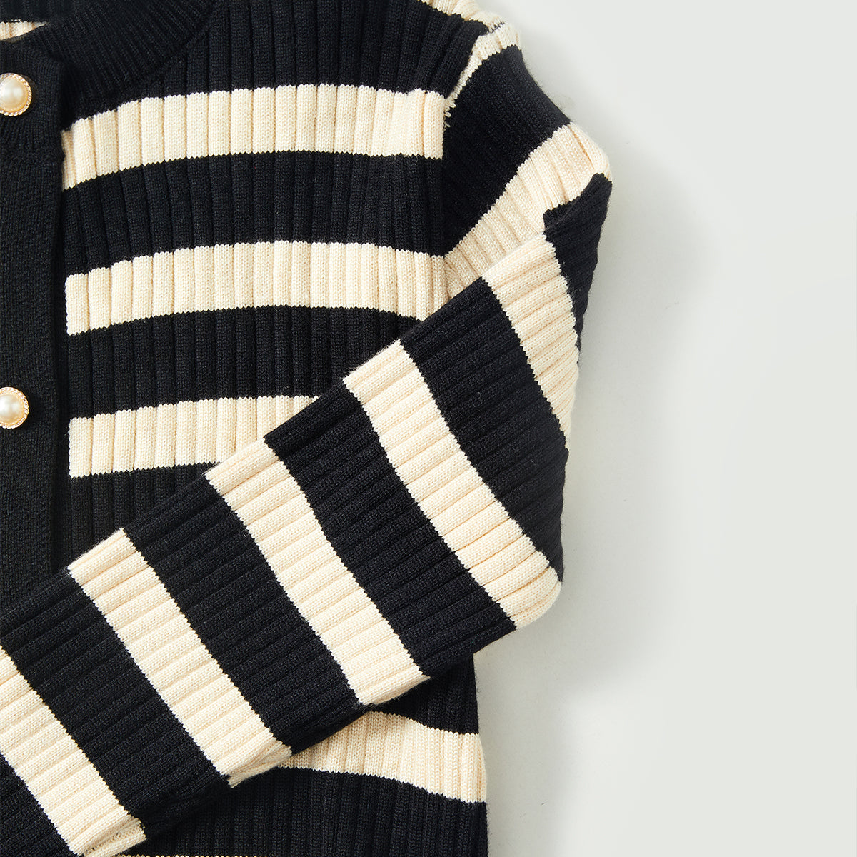 5-10 Years Striped Knit Cardigan