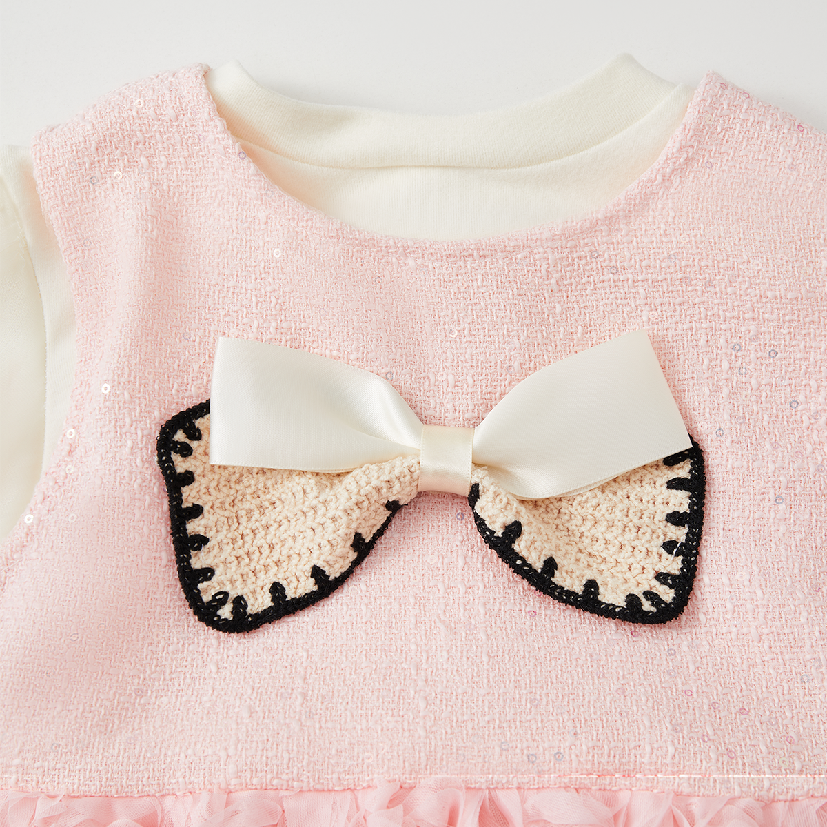 2–7 Years 2-Piece Rose Party Layered Dress