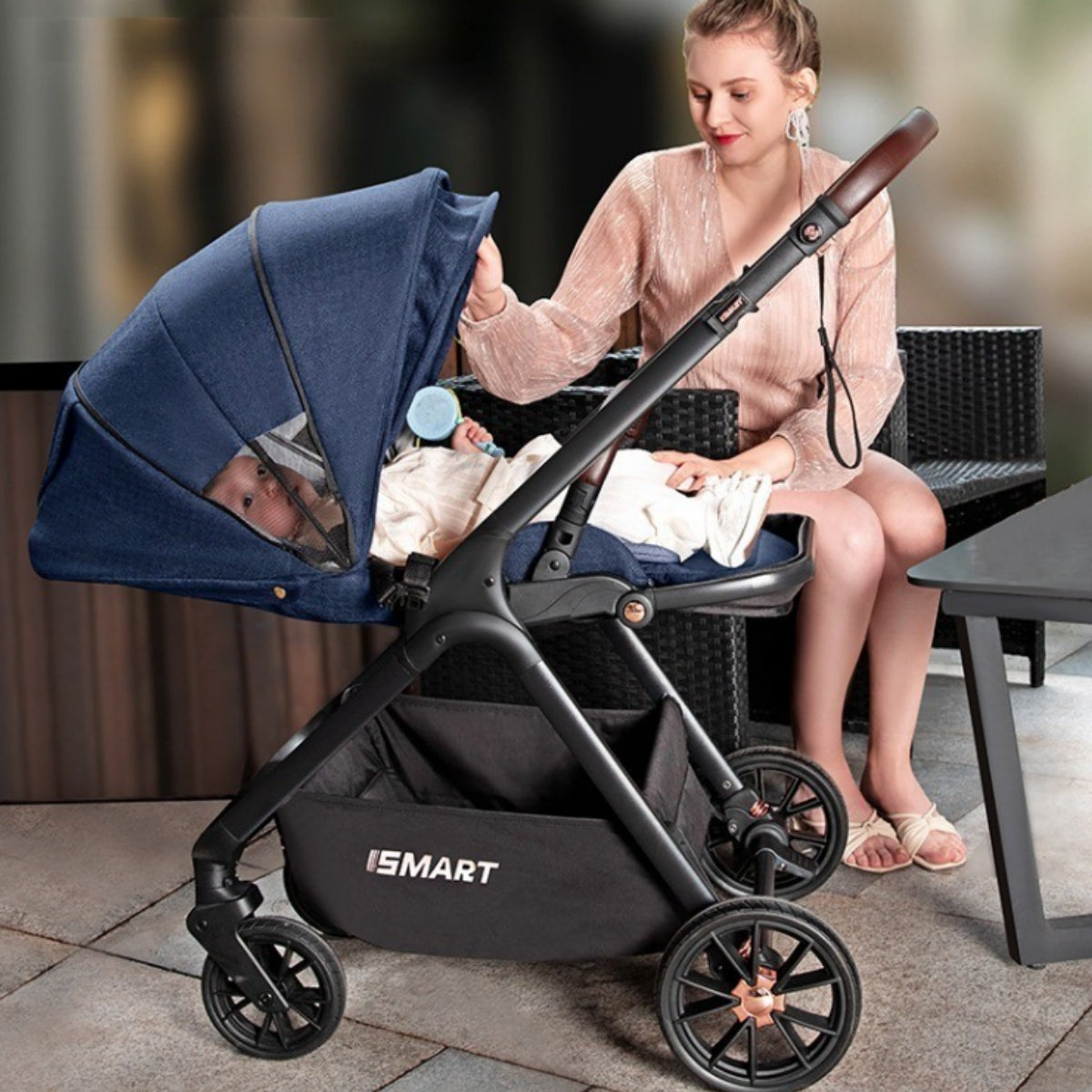 New European Style High-View Lightweight Portable Baby Stroller