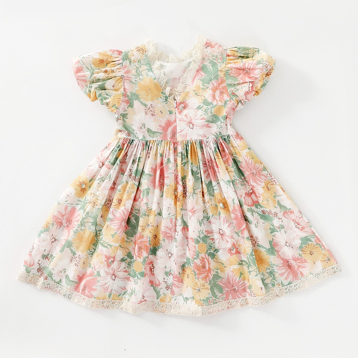 Sweet Lace Puff Sleeve Dress