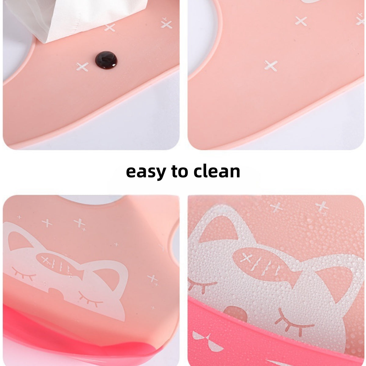 Dustproof waterproof baby silicone bibs