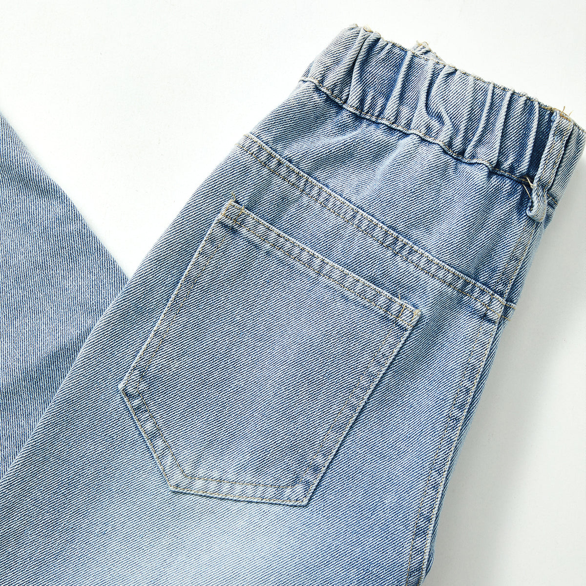 4-9 Years Embroidered Denim Wide-Leg Pants