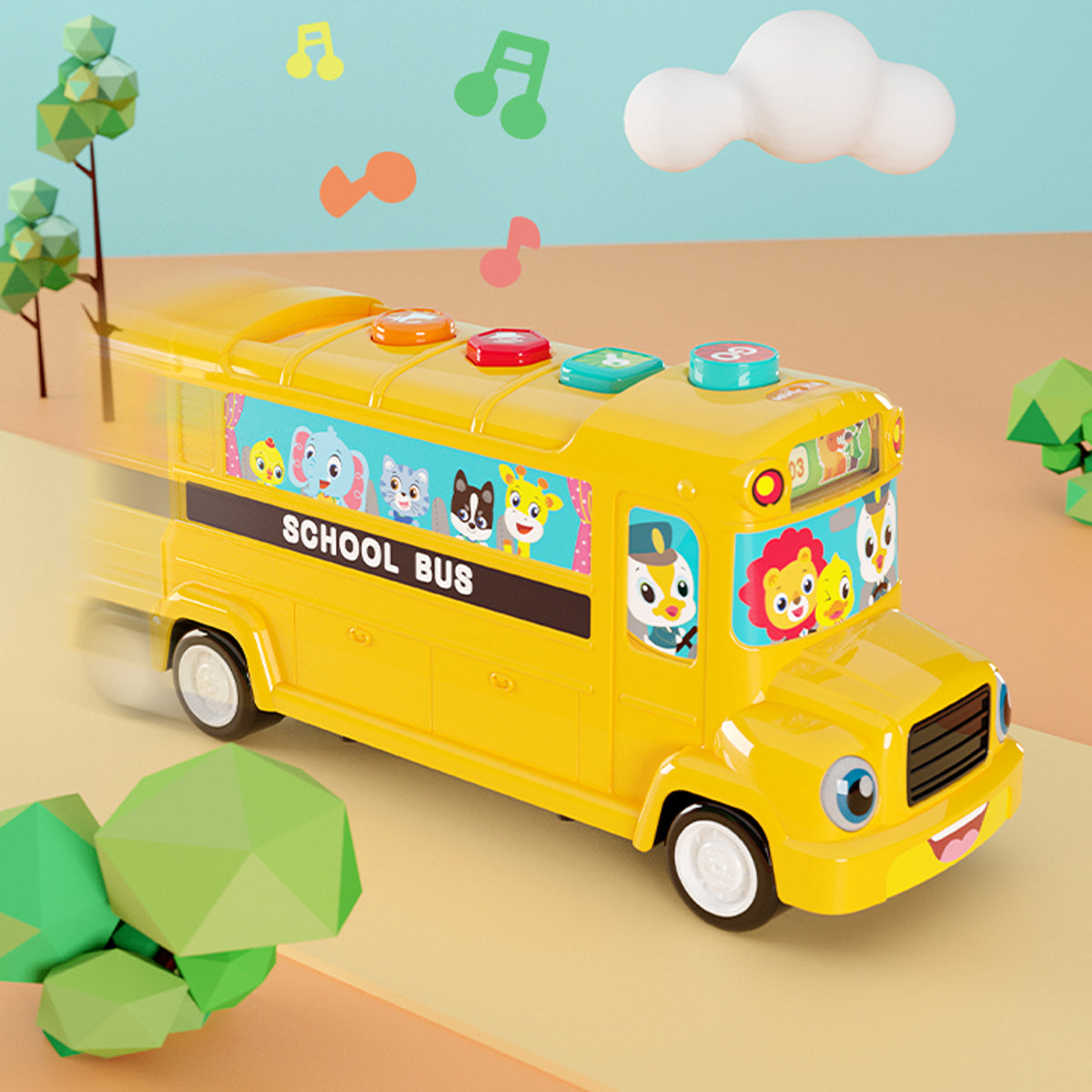 Interactive ABC Learning School Bus Toy | Phonics, Music & Letter Activity Vehicle for Toddlers