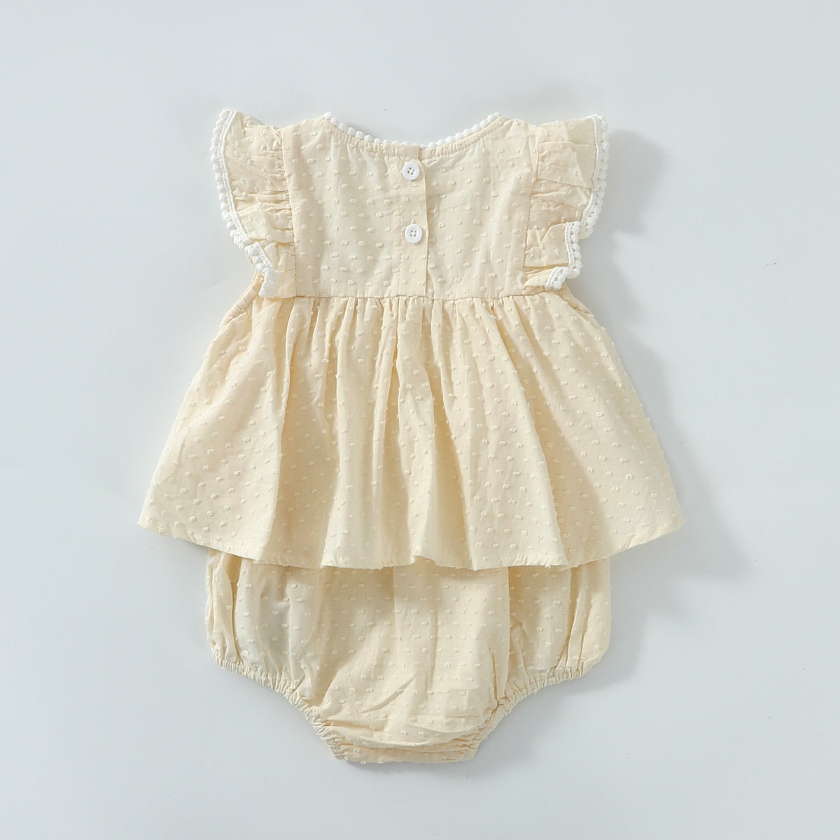 Solid Color Patchwork Romper