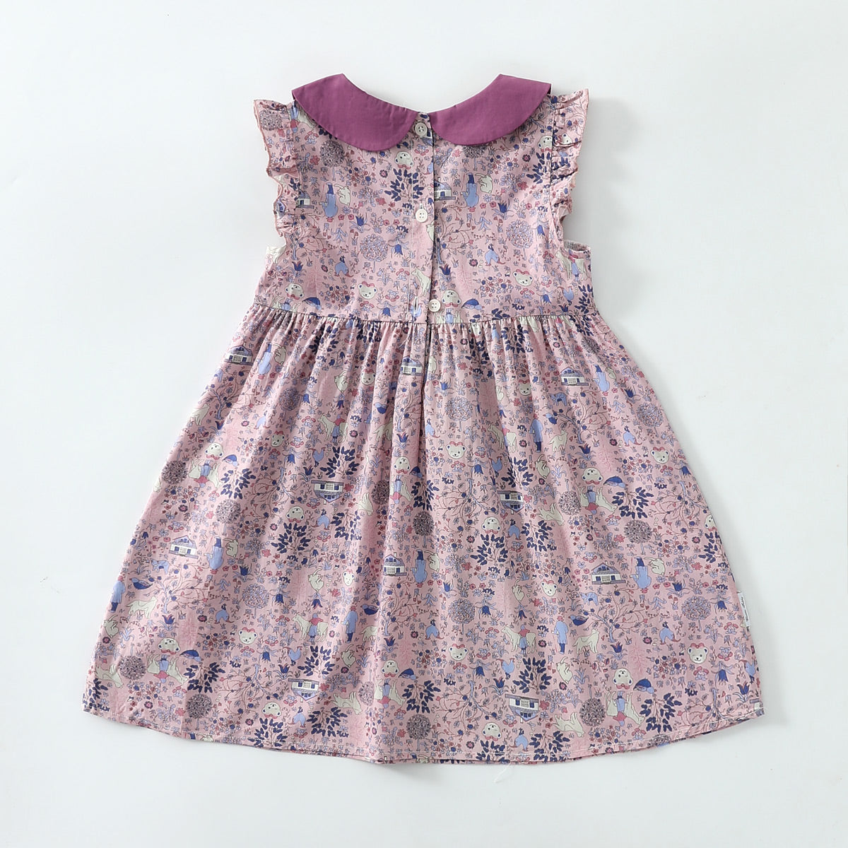 Pastoral style small flying sleeve vest dress