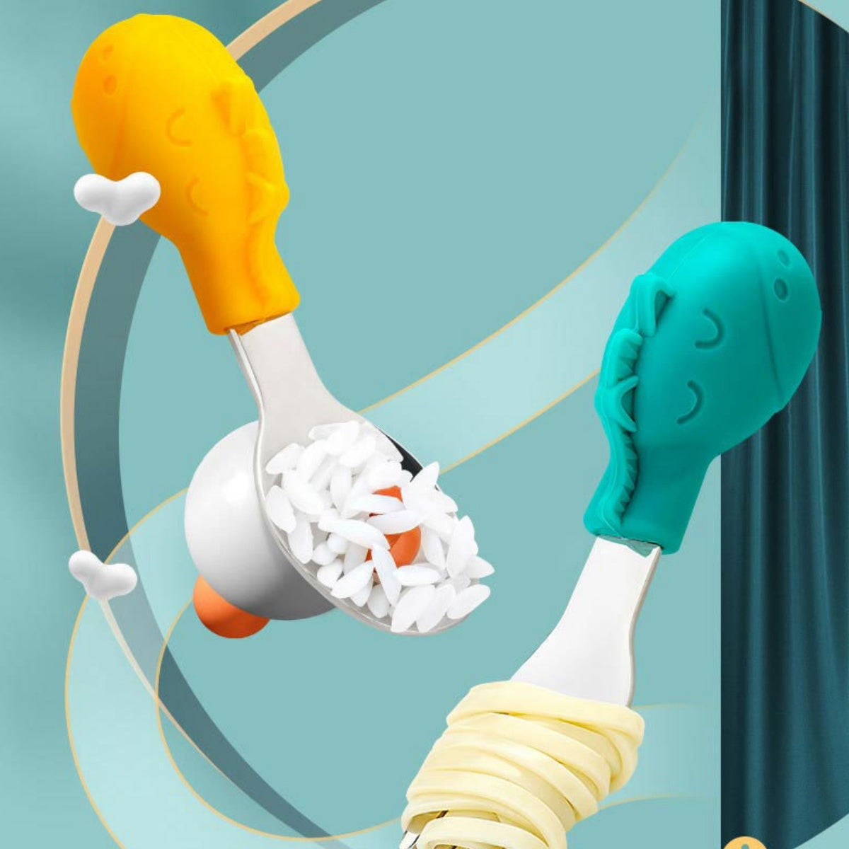 Dinosaur Stainless Steel Scoop