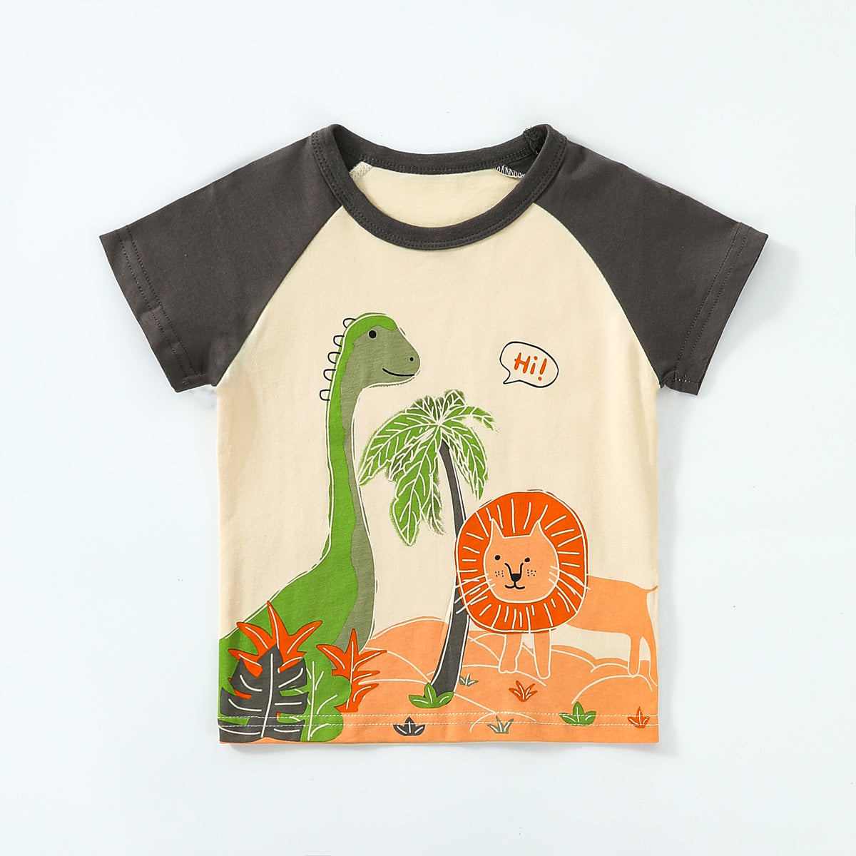 تي شيرت بأكمام قصيرة وطبعة كرتونية