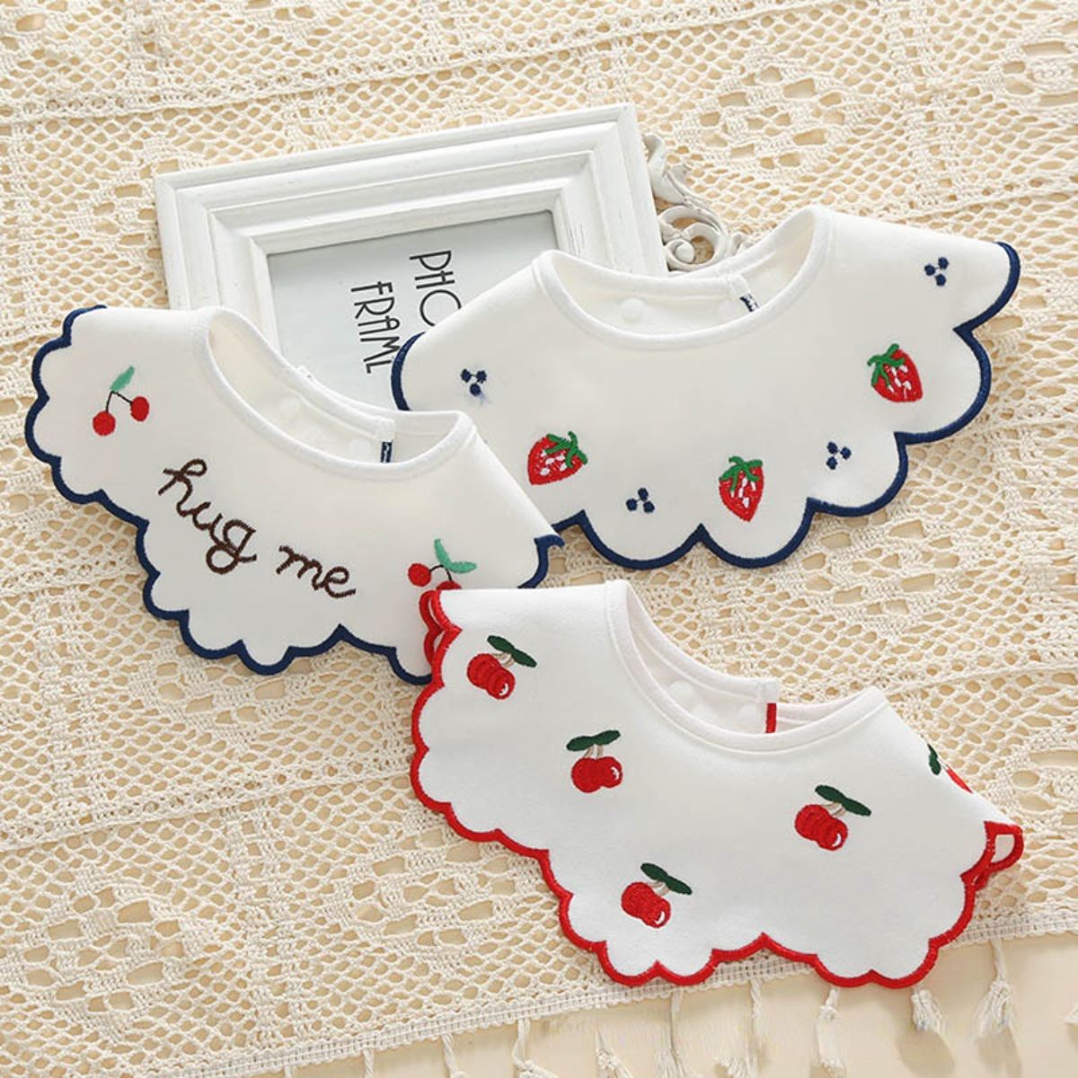 360° Rotatable Cotton Baby Bibs 3pcs