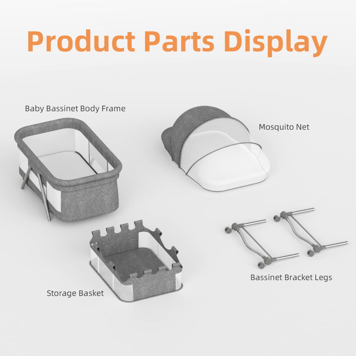 Foldable Adjustable Splicing Baby Cradle Bed