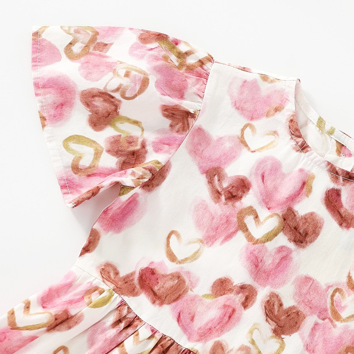 Heart Embroidered Short Sleeve Dress