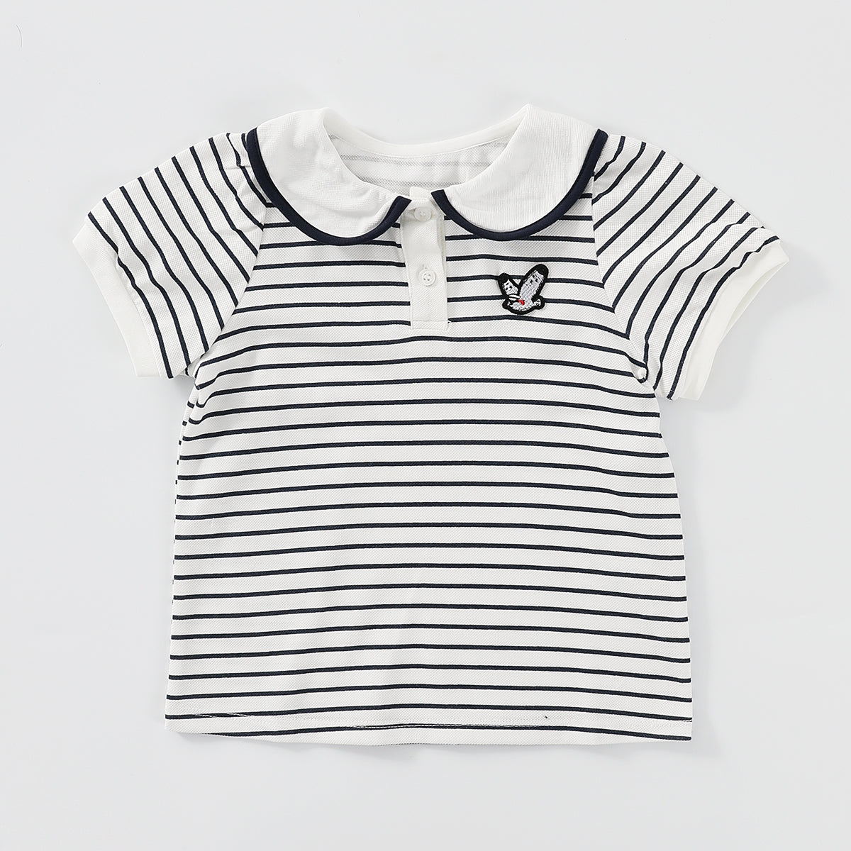 Peter Pan Collar Short Sleeve Polo Shirt