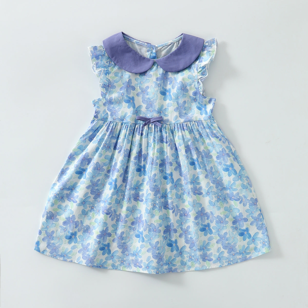 Pastoral style small flying sleeve vest dress