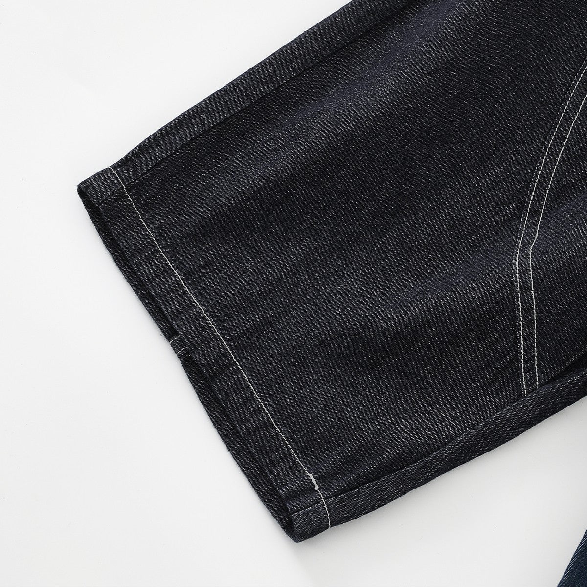 Number Patch Lightweight Denim Shorts