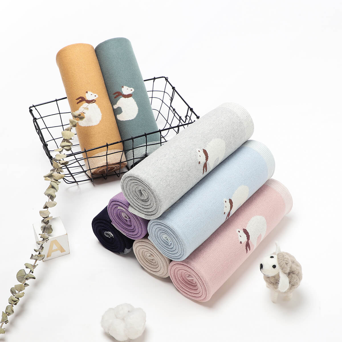 Baby solid color knitted cotton windproof blanket