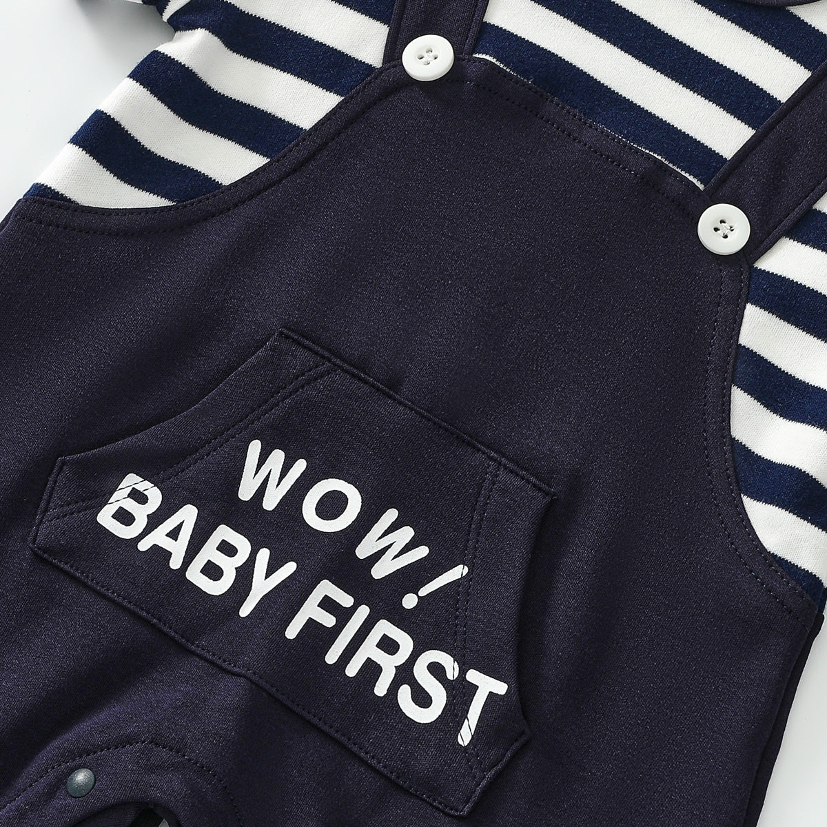 Striped short-sleeved romper